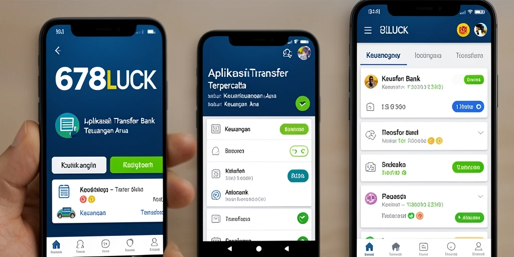 Screenshot tampilan antarmuka aplikasi 678LUCK yang menampilkan fitur Transfer Bank.