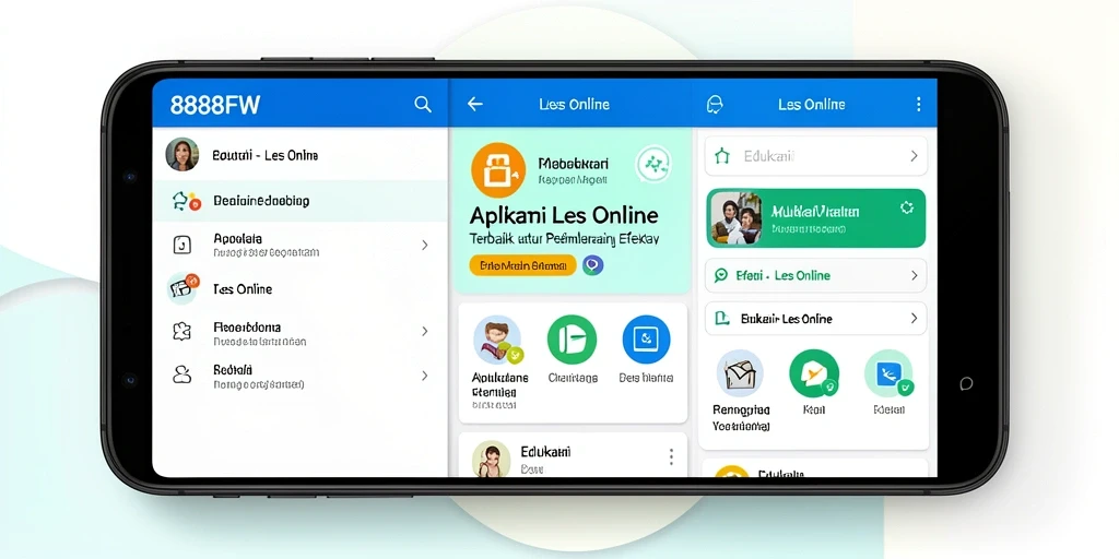 Antarmuka aplikasi Les Online 888FW yang interaktif dan menarik.
