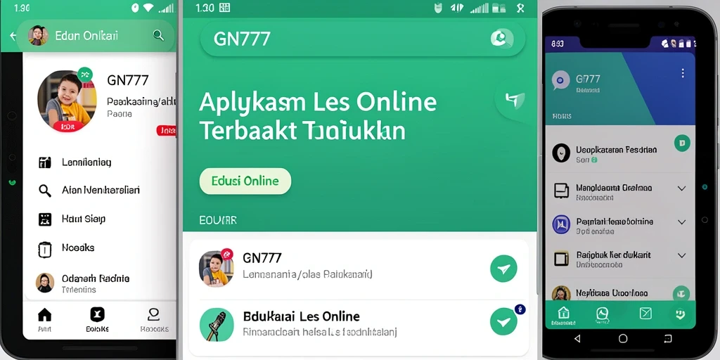 Antarmuka GN777 menampilkan fitur-fitur Les Online yang menarik dan interaktif.