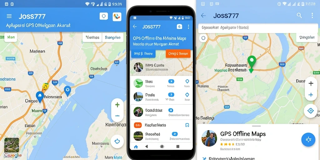 Tampilan antarmuka JOSS777 dengan fungsi GPS Offline Maps yang intuitif.