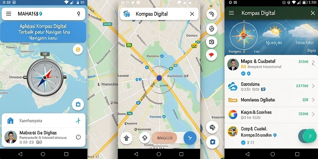 Antarmuka MAHA168 menampilkan kompas digital yang akurat dan informatif.