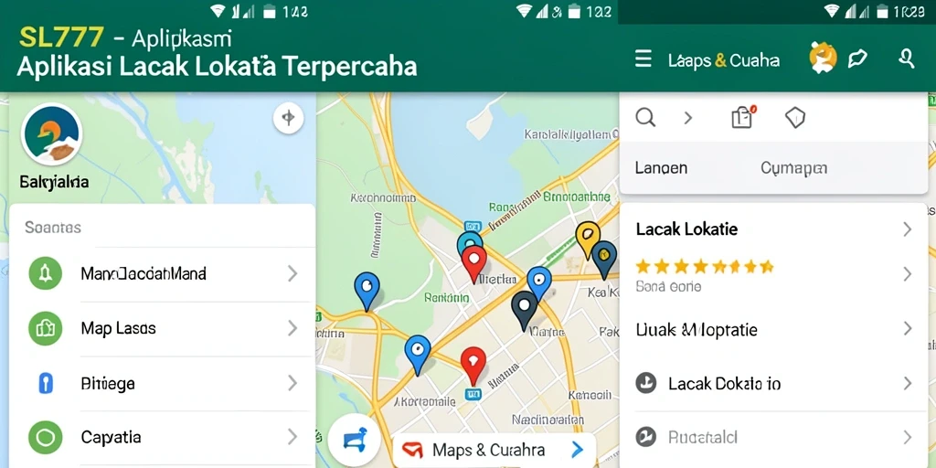 Antarmuka aplikasi SL777 yang menampilkan fungsi Lacak Lokasi yang akurat.
