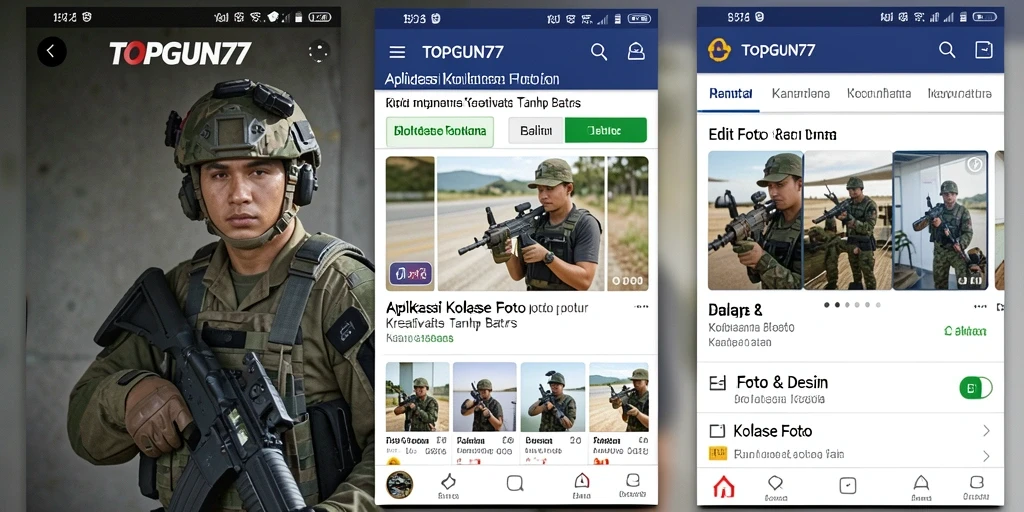 Tampilan antarmuka <strong>TOPGUN77</strong> yang menarik dan fungsional untuk kolase foto.