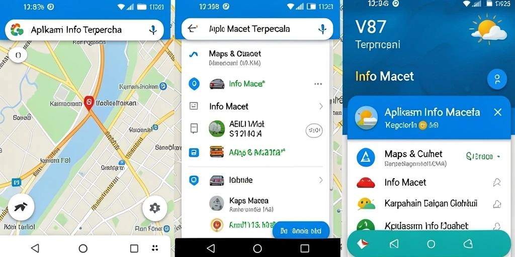 Tampilan antarmuka aplikasi V87 yang menampilkan informasi kemacetan terkini.