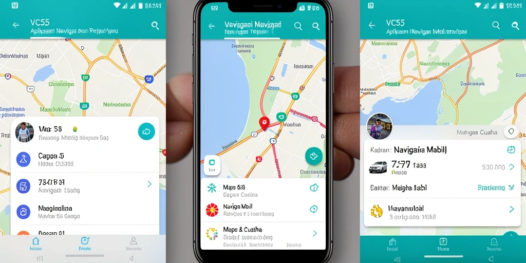 Tampilan antarmuka VC55 dengan fitur Navigasi Mobil yang intuitif.