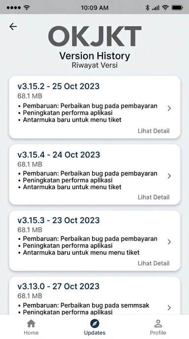 Riwayat Versi Terbaru okjkt untuk Pengguna Android